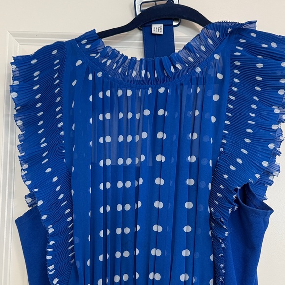 Self Portrait Blue Polka Dot Maxi Dress - Picture 3 of 3